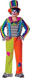 Dress Up America Vrolijk Clown kostuum voor Kinderen-Grappenmaker verkleedkleding voor mannen-Circusartiest outfit-nieuwigheid grappige kleding voor rollen & fantasiespel-Geweldig cadeau voor de lol (Medium (taille: 99-112, hoogte: 165-168 cm))