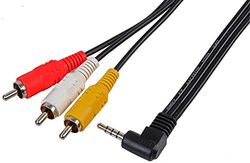 Pro Signal PSG00671 3.5mm 4 Pole Jack Plug to 3x Phono (RCA) Plugs Lead, 1m, Black