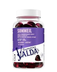 Valda Gummies Sommeil : Complément alimentaire à base d'extraits de plantes et mélatonine, sans sucres avec édulcorants - 60 gommes, 135 g