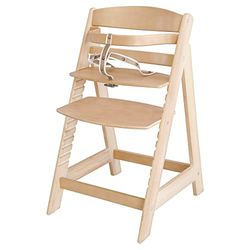 roba Cadeira evolutiva de madeira Sit Up III - altura ajustável - 6 meses, suporta 50 kg, cadeira de bebé resistente com barra de segurança
