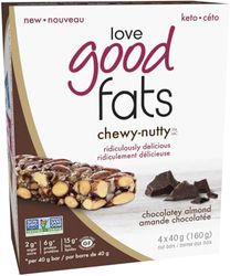 Love Good Fats Rich Chocolatey Almond Snack Bars, Count-4, 160 g
