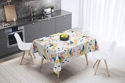 Bonamaison, Anti-moisissure, Séchage Rapide, Résistant aux Taches, Lavable en Machine, 100% Polyester Nappe de Table (140cm x 140cm) - Conçu et Fabriqué en Turquie