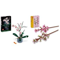 LEGO Icons Orchidea, Set Collezione Botanica Piante Artificiali & Creator Fiori di Ciliegio, Set per Adulti e Bambini a Partire da 8 Anni
