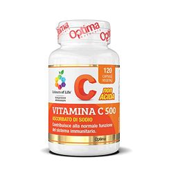 Optima Naturals Vitamina C 500 Vitamina C Como Ascorbato de Sodio, Función Antioxidante, 120 Cápsulas Vegetales 500 ml