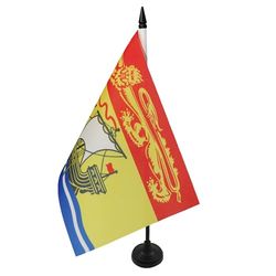 AZ FLAG - Drapeau De Table Nouveau-Brunswick 21x14 cm - Petit Drapeau Du Nouveau-Brunswick De Bureau 100% Polyester Avec Hampe De 25cm Et Socle En Plastique Noir