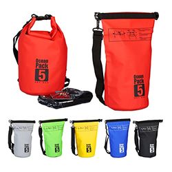 Relaxdays Saco estanque 5 l, leve, PVC, vermelho, 38 x 20 x 0,5 cm