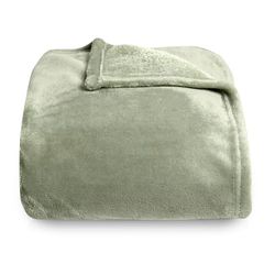 Silentnight Coperta in pile super morbida, versatile e soffice coperta per letto, divano e divano, realizzata in caldo pile super morbido, color salvia, 130 x 150 cm