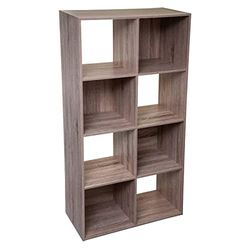 Five - Meuble Étagère 8 Cases de Rangement Effet Bois Naturel H 134 cm