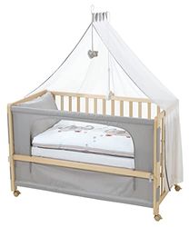 Roba Extra bed, kamerbed, babybed 60 x 120 cm 'Jumbo Twins', aanstelbed voor ouderbed met complete uitrusting
