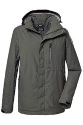 killtec Uomo Giacca funzionale/giacca da esterno con cappuccio staccabile con cerniera KOS 256 MN JCKT_CARLEB, green anthracite, XXL, 41364-000