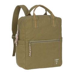 LÄSSIG mochila cambiador de bebé bolso cambiador mochila para padres y niños con cambiador y fijación para cochecito de bebé/Little One & Me Square Backpack olive