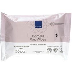 Abena Intimate Wipes | Pack of 20 Body Wipes | Intimate Wipes for Women and Men | Compostable Antibacterial Body Wipes | Fragrance Free | Dermatologically Tested