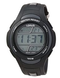 Lorus Sport R2305EX9 Relógio digital de quartzo para homem, correia de borracha preta (alarme, cronómetro, luz), Multicoloridas / preto, tira