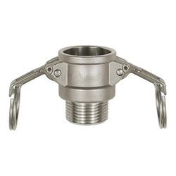 Kamlok, snelkoppelingsdoos met buitendraad, type B, ES 1.4401, R 1 1/2, voor stekker-Ø 54 mm, PN max. 16 bar, temp. -20 °C tot 95 °C
