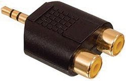 ADATTATORE DORATO STEREO DA JACK 3,5mm. A 2xPLUG RCA FEMMINA Valueline AC-010GOLD