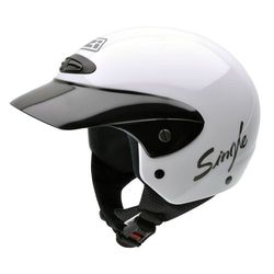 NZI Single Jr II Motorcycle Helmet, White, 52-53