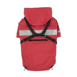 Puppia PLRA-JM9320-RD-M Wilderness Giacca a Vento Impermeabile Life Trekking per Cani, M, Rosso