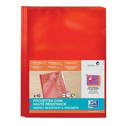 Elba 100206723 Corner-Opening Pockets High Strength A4 Smooth PVC Pack of 10 Red