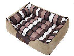 HobbyDog XXL NICBEP6 Dog Bed Nice XXL 110X90 cm Beige Nubuck with Stripes, XXL, Beige, 5.8 kg