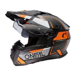 O'Neal Casco unisex per adulti, nero/grigio/rosso, taglia L