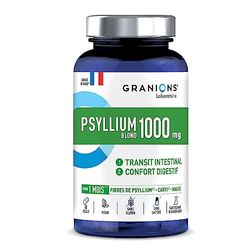 Psyllium blond GRANIONS | Complément alimentaire digestion | Psyllium blond 1000mg avec Magnesium + Pruneau + Mauve | Transit, constipation, confort digestif | Made in France | 60 gelules