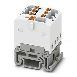 PHOENIX CONTACT PTFIX Bloc de distribution 4/6X1.5-NS15A WH - Tension nominale : 500 V - Courant nominal : 17,5 A - Raccord push-in - 7 Nombre de connecteurs - Largeur : 19 mm - Blanc