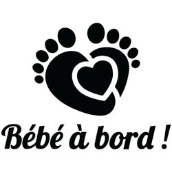 Ambiance Sticker Car Sticker with Baby on Board - Height 13 x Length 17 cm - Black