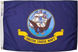 Annin Flagmakers Drapeau militaire US Navy Nylon SolarGuard NYL-Glo, 0,6 x 0,9 m, 100% fabriqué aux États-Unis selon les spécifications officielles.