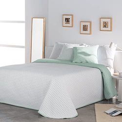 VIALMAN Colcha Bouti Leve Sofia, 26, para cama de casal de 180 cm e 200 cm, tamanho da colcha, 270 x 270 cm, verde