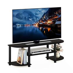 Furinno Turn-S-Tube Wide TV Entertainment Center, TV-enhet, TV-stativ, Espresso/Svart, 120 (B) x 40 (H) x 34 (D) cm