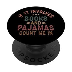 Regalo per gli amanti dei libri, pigiama per leggere libri, pigiama per dormire PopSockets PopGrip Intercambiabile