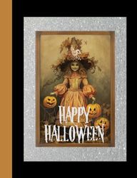 Composition Notebook: Vintage Happy Halloween Witch cover, 120 pages