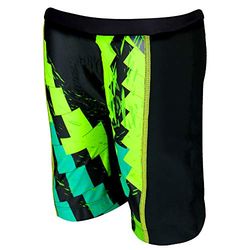 ZONE3, Pantaloncini Unisex per Bambini, TW19KADPS117/L, Digital Print - Black/Green/Yellow, L