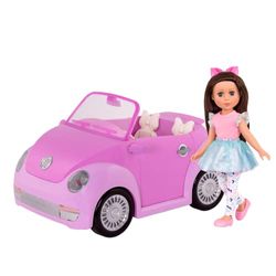 Purple Convertible Car + Doll