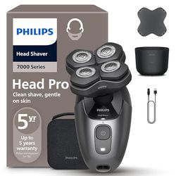 Philips Head Shaver Pro 7000 Series - Skull Shaver for Men and Women, 360° Flexing Head & ComfortCut Blades for Clean Shave, Gentle on Skin, Model HS7980/15