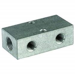 Barre de distribution, sorties avant et arrière, entrée 2 x 1/4, sortie 3 + 3 x 1/8, aluminium