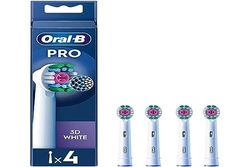 Oral-B Pro 3D White Spazzolini Per Spazzolino Da Denti, Confezione Da 4 Unità