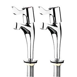 Vogue Basin Pillar Lever Taps, 215x95x95mm 8 1/2x3 3/4x3 3/4 (Pair)