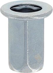 Tuerca de crimpado de acero de barril hexagonal para vehículos Peugeot/PSA/Citroen, Volkswagen/Fiat, M6-1.00, 0,5-3 mm de espesor de chapa, 20 unidades