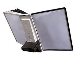 Durable SHERPA Display Panel Desk Extension Unit | Includes 10 A4 Panels in Black | for Storing and Display ing A4 Documents