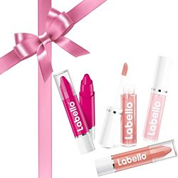 Labello Lip Oil & Crayon Pack – Set da 4 con Lip Gloss e Matitone Labbra – Lucidalabbra Lip Oil Glossy Shine, Lip Oil Dress Nude, Matita Labbra Crayon Lipstick Hot Pink, Crayon Lipstick Nude