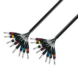 Adam Hall Cables 3 STAR L8 PP 0300 - Câble Multipaire 8 x Jack 6,35 mm mono vers 8 x Jack 6,35 mm mono 3 m