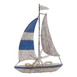 DT FD-170421 Figura Metalowy uchwyt Żaglówka, w wieku, 48 x 11,5 x 63,5 cm