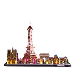 Puzzle 3D podświetlane – Paryż LED | puzzle 3D z oświetleniem | puzzle 3D dla dorosłych | puzzle 3D dla dzieci od 8 lat | zestaw modelarski dla dorosłych | zestaw do montażu dla dorosłych