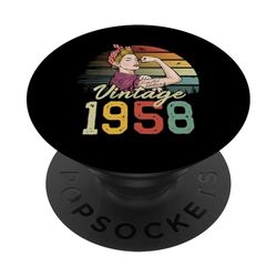 Unstoppable Strong Beautiful Vintage 67th Birthday Women PopSockets Adhesive PopGrip