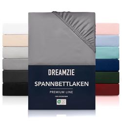 Dreamzie Hoeslaken 80x200 cm voor dikke matrassen tot 30 cm - 100 procent polyester microvezel - antracietgrijs Gecertificeerd zonder chemische producten (Oeko TEX), hoeslaken met volledig elastiek