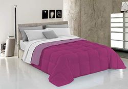 Italian Bed Linen Elegant T-EL-lilla/fuxia-1P Edredón de Invierno, Microfibra, Lila/Fucsia, 260x170x9 cm