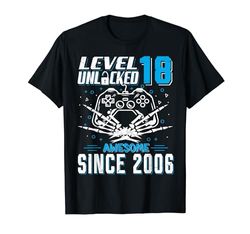level 18 unlocked compleanno 18 anni regalo 18 anni maschio Maglietta
