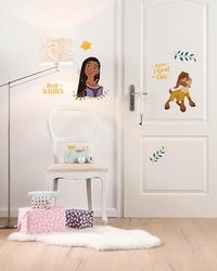 Disney Wish muursticker - Best Wishes - grootte 50 x 70 cm - wandsticker, kinderkamer, roze, stickers