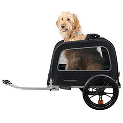 Retrospec Rover Hauler 4333 Remorque de vélo pour Animaux de Compagnie – Porte-vélo pour Chiens de Petite et Moyenne Taille – Cadre Pliable avec Roues de 40,6 cm – Sol antidérapant et Laisse